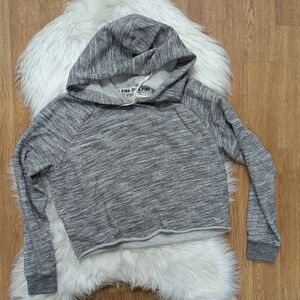 PINK Victoria's Secret Gray Cropped Hoodie